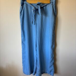 Zac & Rachel Light Blue Wide Leg Capri Pants
